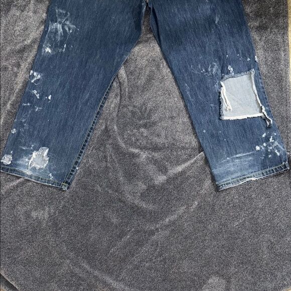 Stylish Blue Denim Jeans with Patchwork - Picture 8 of 13